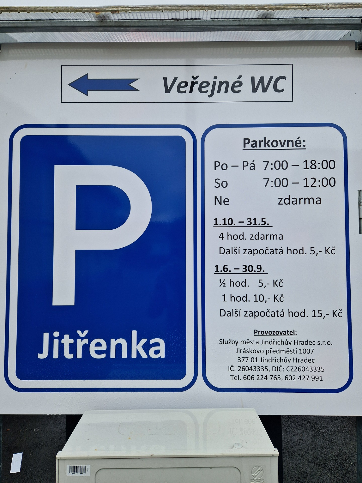 Ceník parkoviště Jitřenka